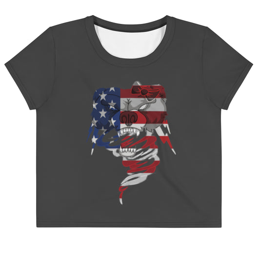STORM IT UP USA All-Over Print Crop Tee