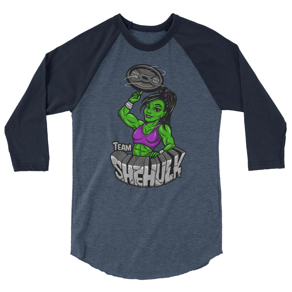 TEAM SHEHULK 3/4 sleeve raglan shirt