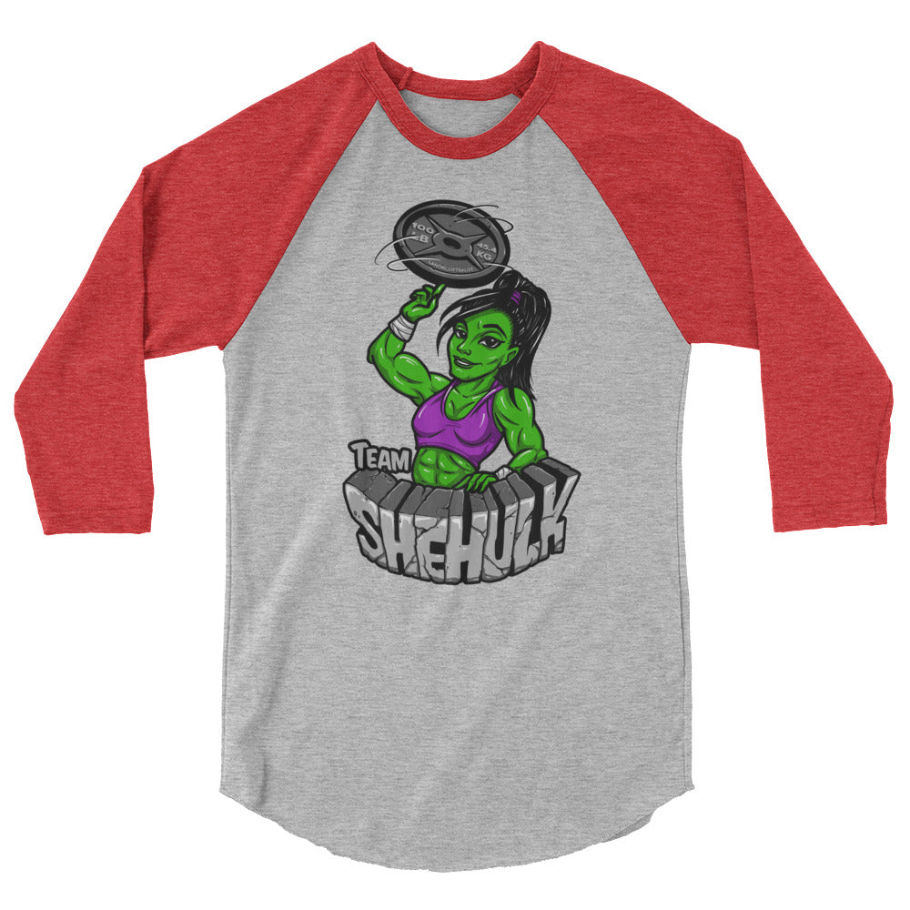 TEAM SHEHULK 3/4 sleeve raglan shirt