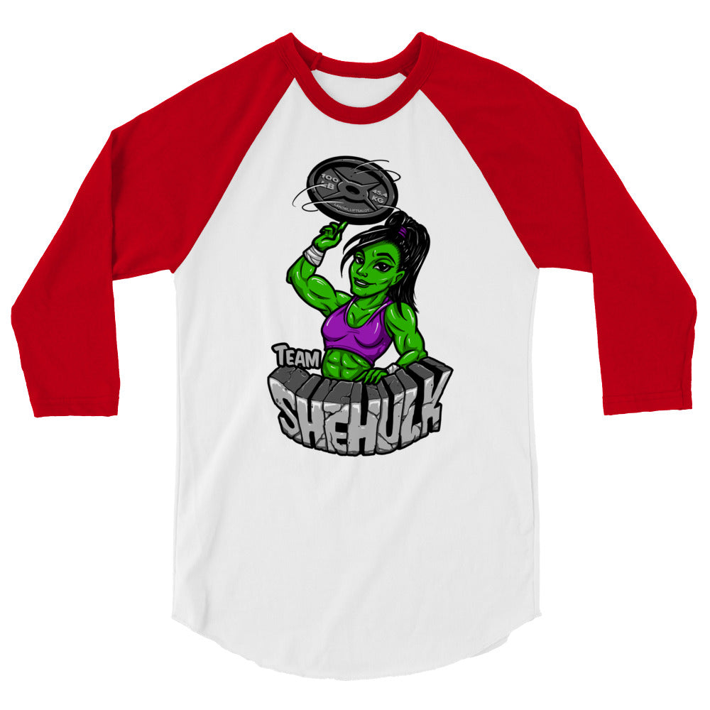 TEAM SHEHULK 3/4 sleeve raglan shirt