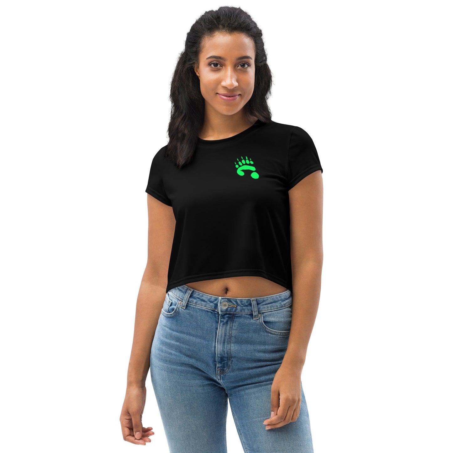 PandaPwr Green Paw Crop Tee